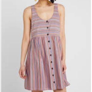 Madewell scoop neck tank dress in rainbow stripe